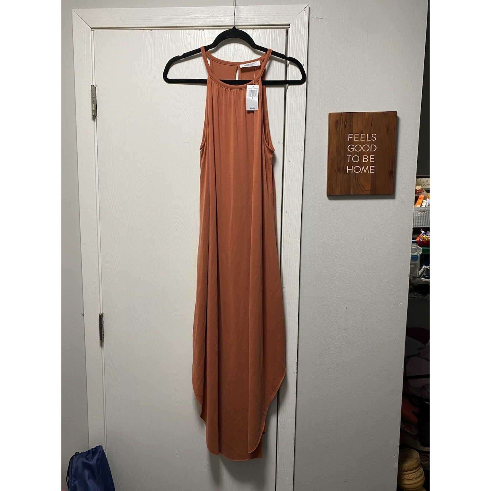 Double Zero Mystical Maxi Dress Medium Terracotta High Neck Sleeveless Nwt — image 2 of 8